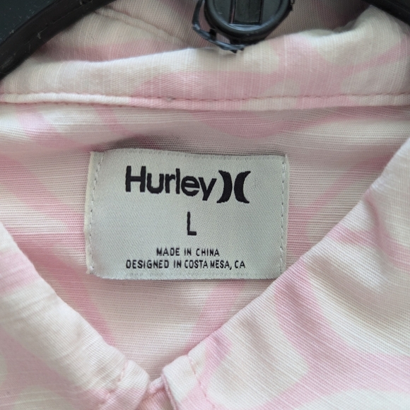 Mens Hurley Short Sleeve Button-down Shirt Size L - Picture 4 of 7